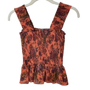 Anthropologie Pilcro Smocked Floral Tank Top in Size Extra Small